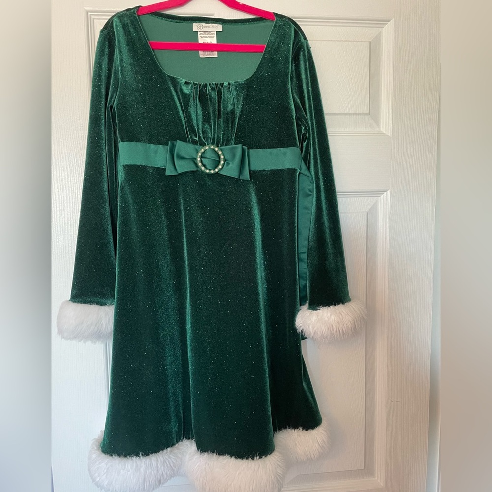 Hunter green velvet winter dress size 12